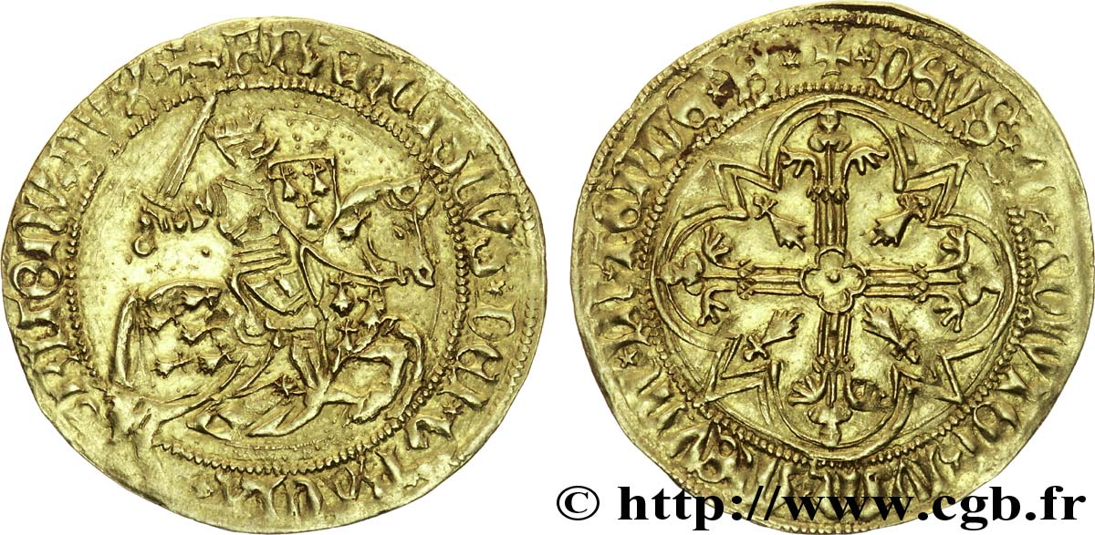 BRITTANY - DUCHY OF BRITTANY - FRANCIS I AND FRANCIS II Cavalier d or ou franc à cheval ou florin d or AU