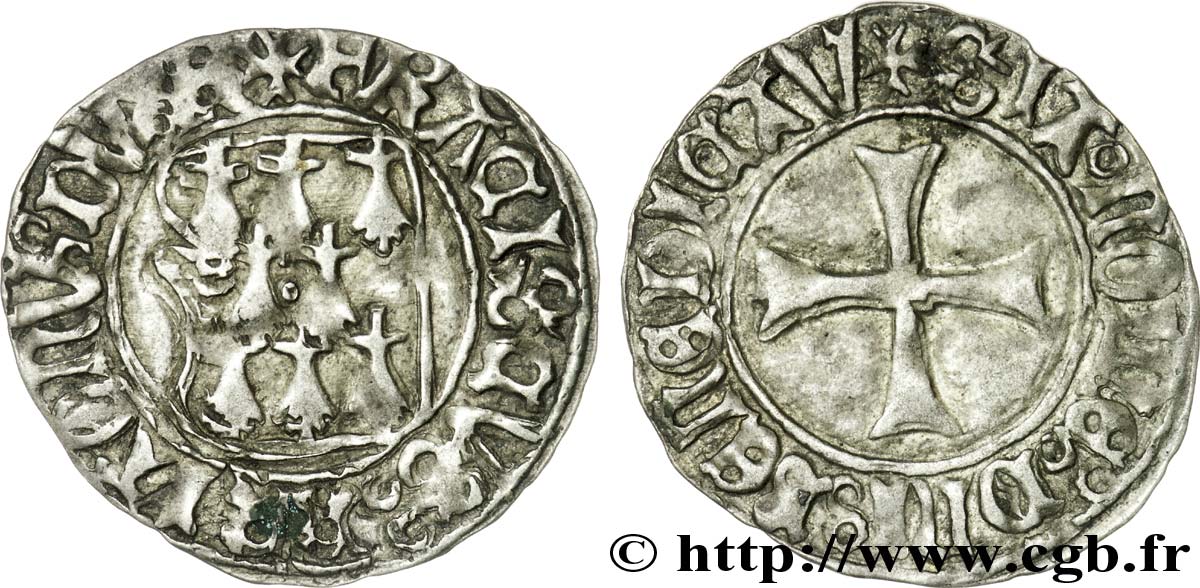 BRITTANY - DUCHY OF BRITTANY - FRANCIS I AND FRANCIS II Blanc à la targe XF