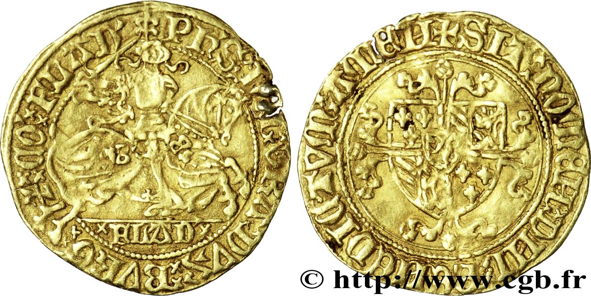 FLANDERS - COUNTY OF FLANDERS - PHILIP THE GOOD Demi-cavalier d or XF