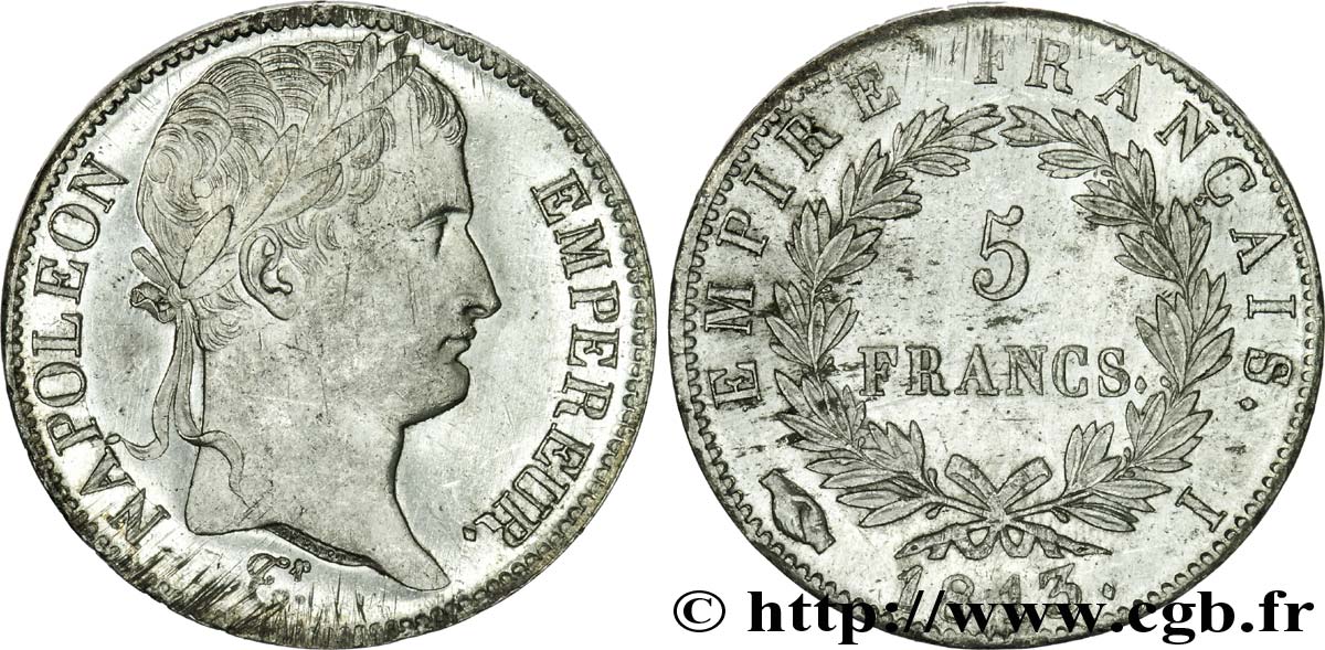 5 francs Napoléon Empereur, Empire français 1813 Limoges F.307/64 VZ 