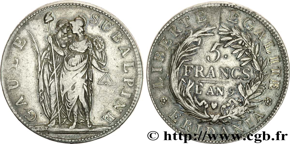 5 francs 1801 Turin VG.843  BB 