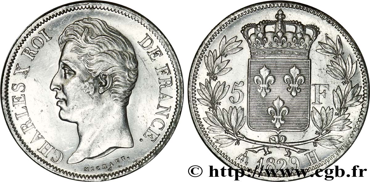 5 francs Charles X, 2e type 1829 La Rochelle F.311/31 VZ 