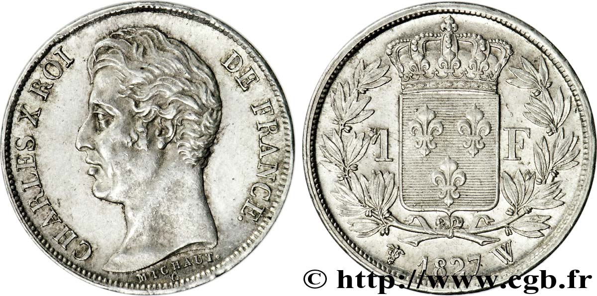 1 franc Charles X 1827 Lille F.207/36 AU 