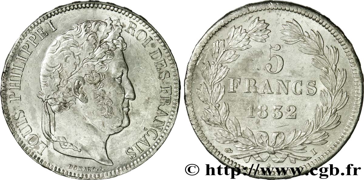 5 francs, IIe type Domard 1832 Limoges F.324/6 BB 