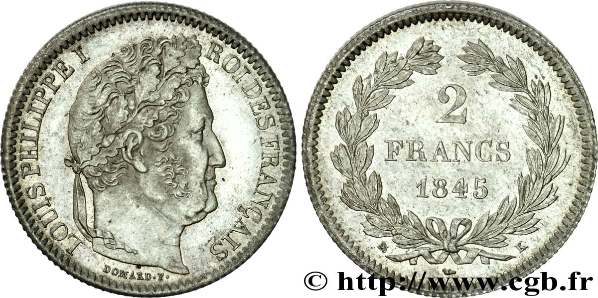 2 francs Louis-Philippe 1845 Bordeaux F.260/106 AU 