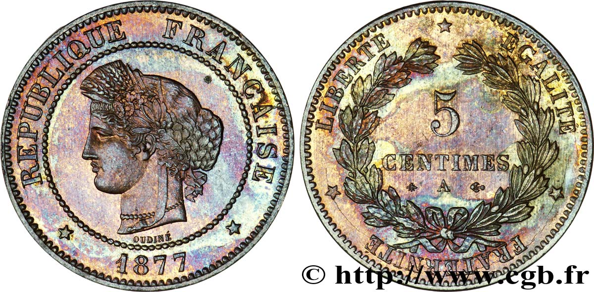 5 centimes Cérès 1877 Paris F.118/15 ST 