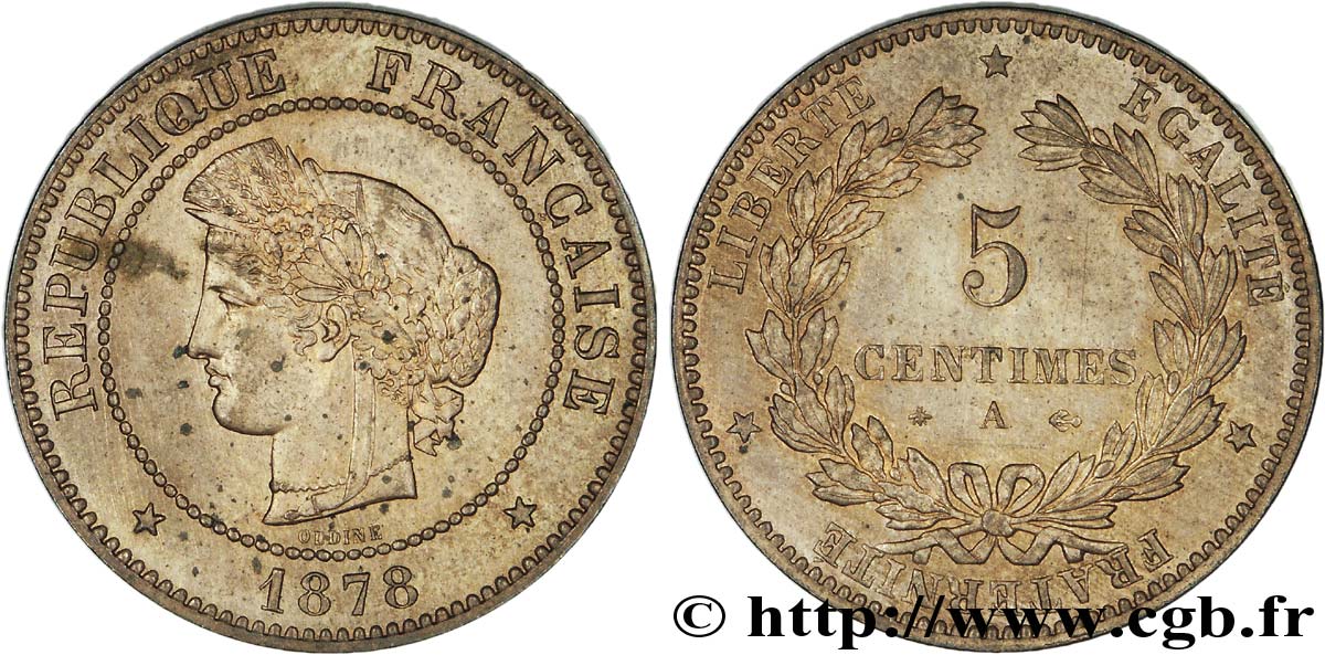 5 centimes Cérès 1878 Paris F.118/17 SC 