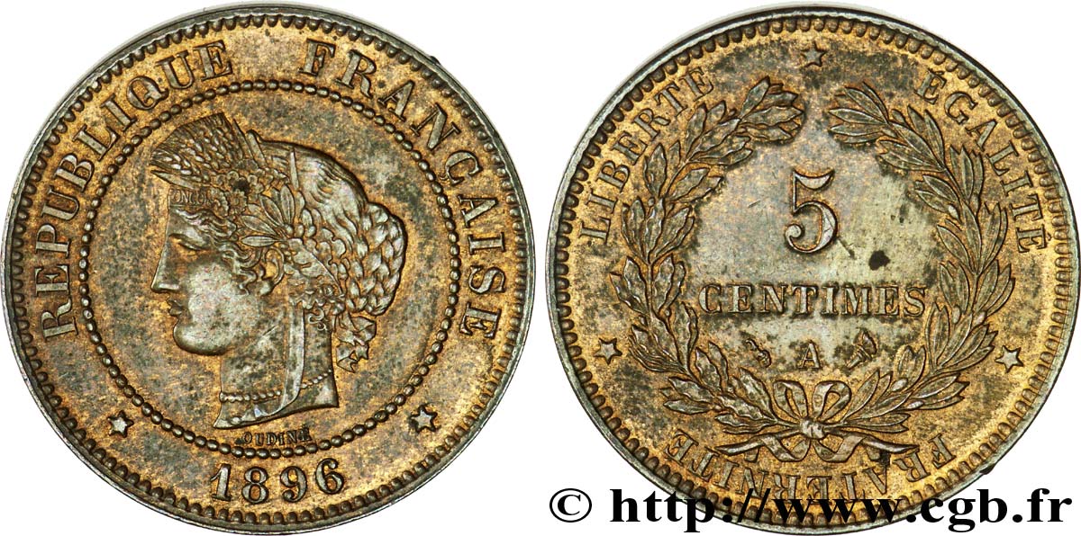 5 centimes Cérès 1896 Paris F.118/38 SPL 