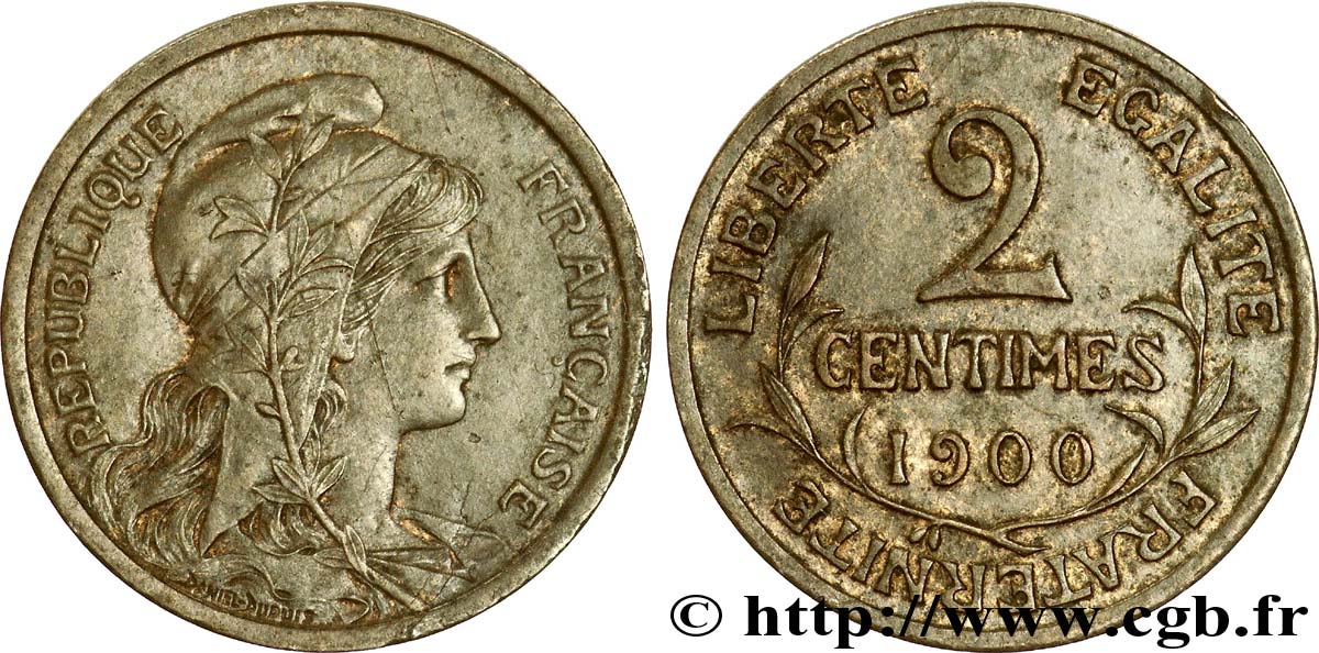 2 centimes Daniel-Dupuis 1900 Paris F.110/4 MBC 