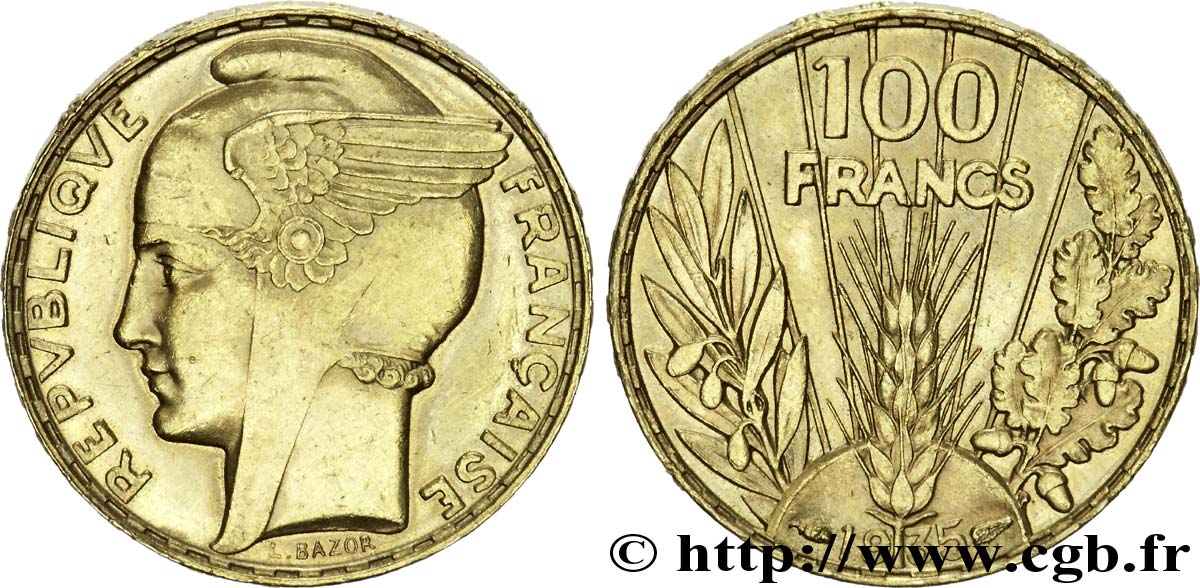 100 francs or, Bazor 1935 Paris F.554/6 VZ 