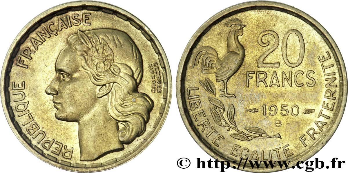 20 francs Georges Guiraud 1950 Beaumont-Le-Roger F.401/3 VZ 
