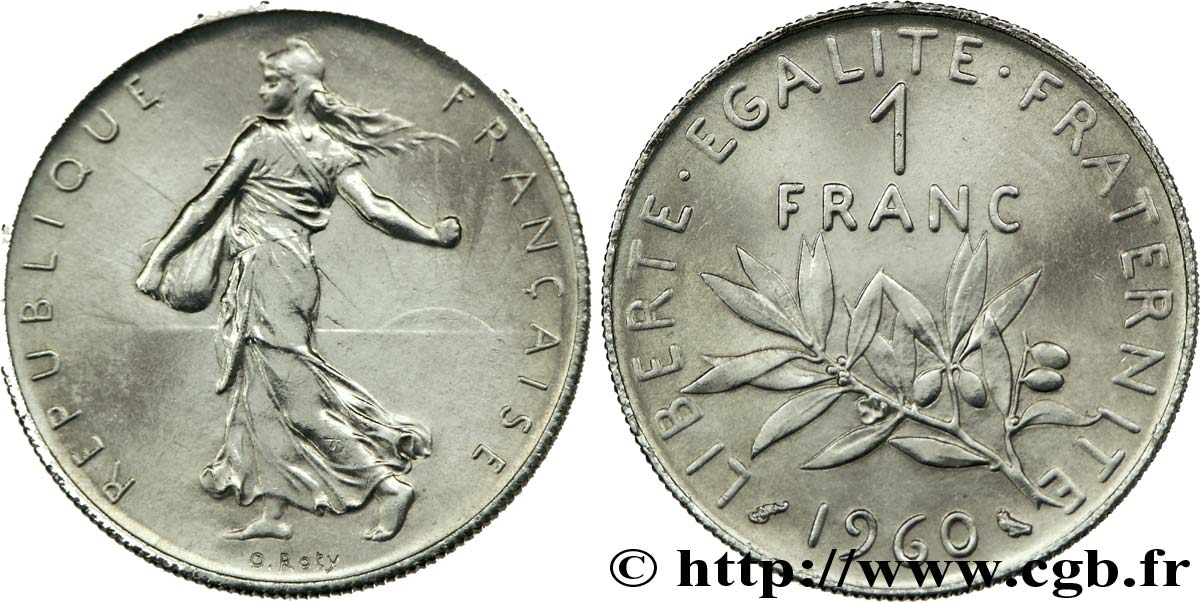 1 franc Semeuse, nickel 1960 Paris F.226/4 fST 