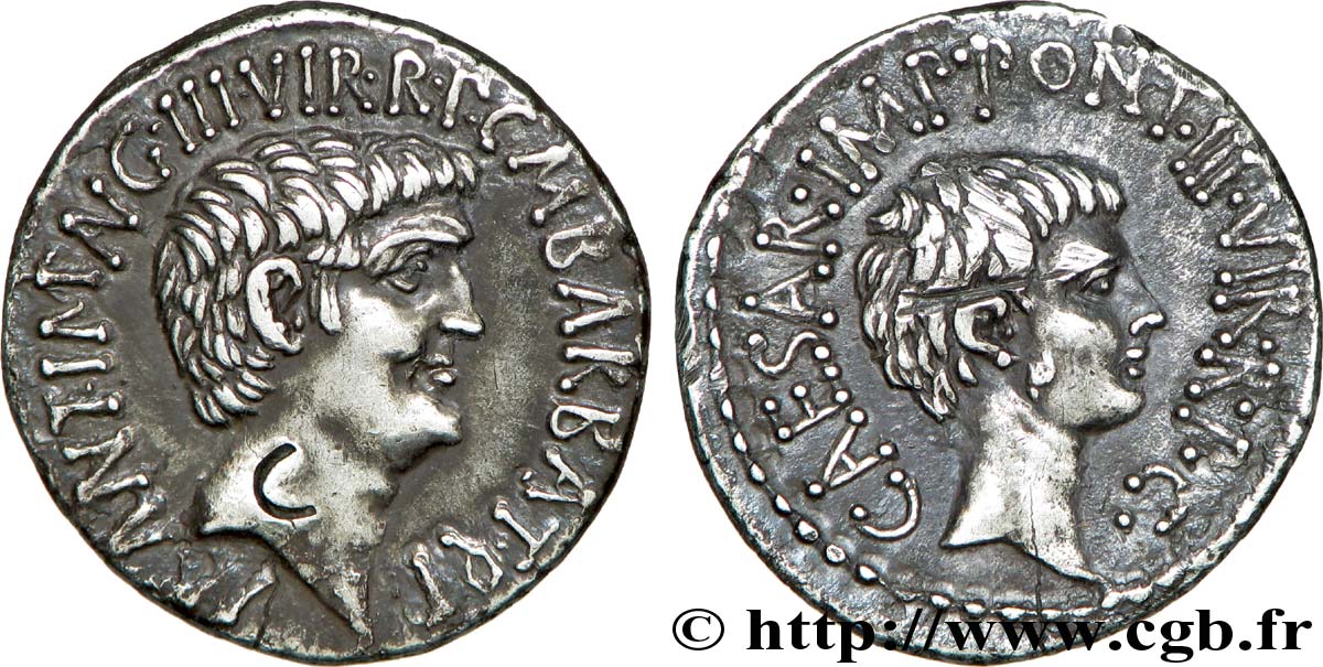 ANTONIUS und OCTAVIANUS Denier VZ