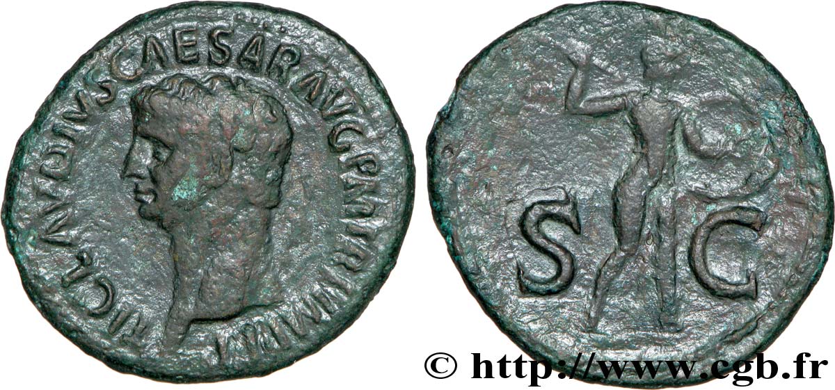 CLAUDIUS As, (MB, Æ 30) XF