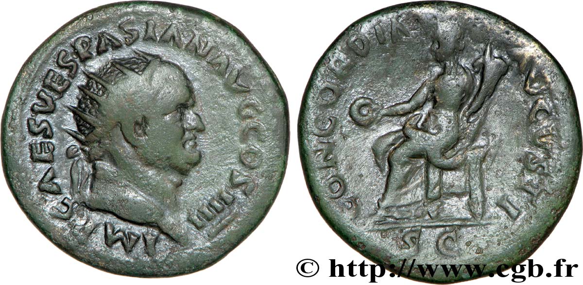 VESPASIAN Dupondius, (MB, Æ 27) XF