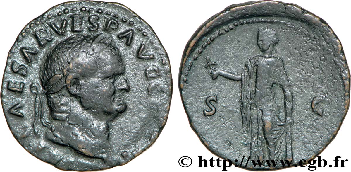 VESPASIAN As, (MB, Æ 26) XF