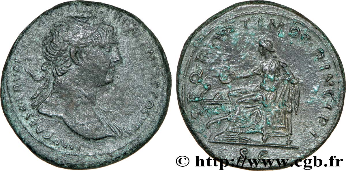 TRAJANUS Sesterce, (GB, Æ 34) XF/AU