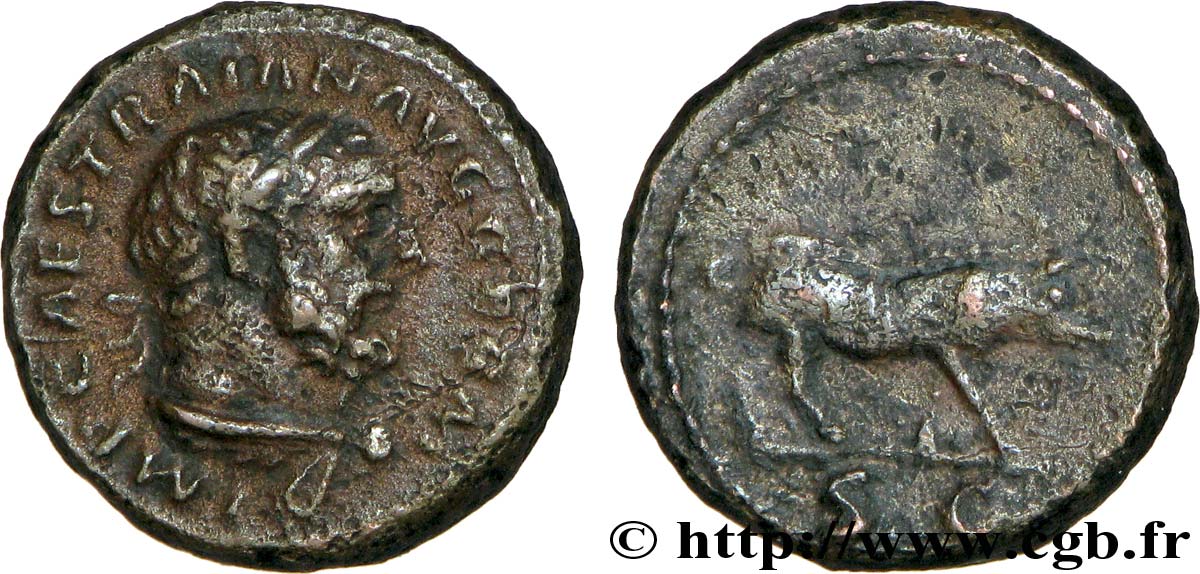 TRAJANUS Quadrans, (PB, Æ 15) AU/XF