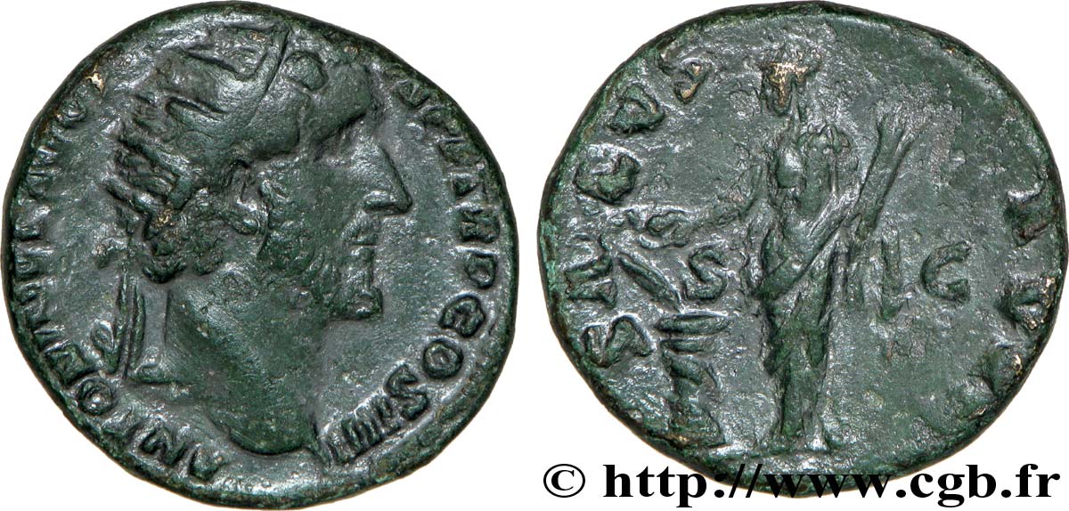 ANTONINUS PIUS Dupondius, (MB, Æ 24) XF