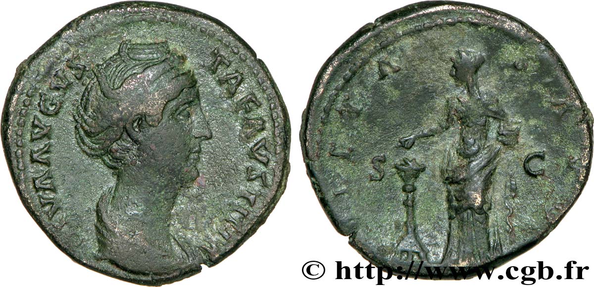 FAUSTINA MAGGIORE Dupondius, (MB, Æ 27) XF