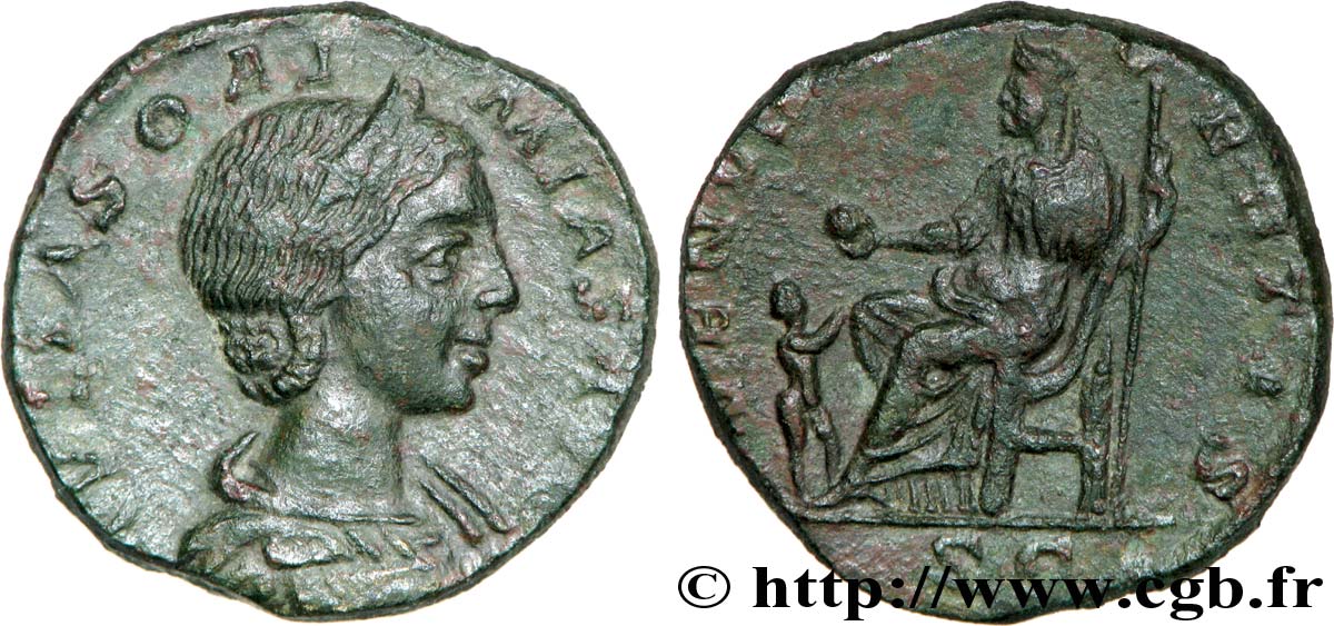 IULIA SOAEMIAS Dupondius, (MB, Æ 23) fVZ