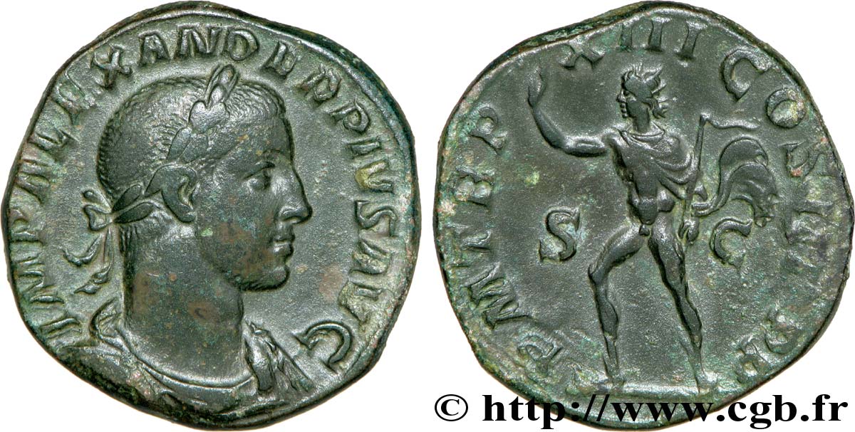 SEVERUS ALEXANDER  Sesterce, (GB, Æ 30) XF