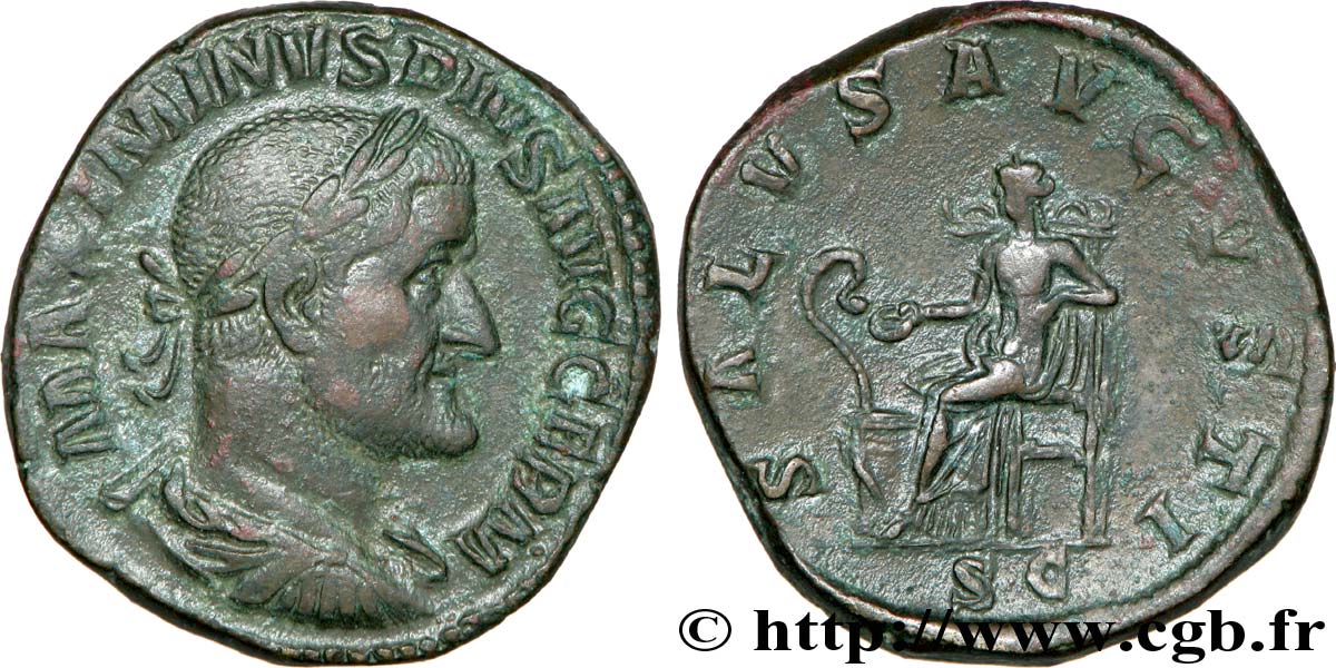 MAXIMINUS I Sesterce, (GB, Æ 31) XF