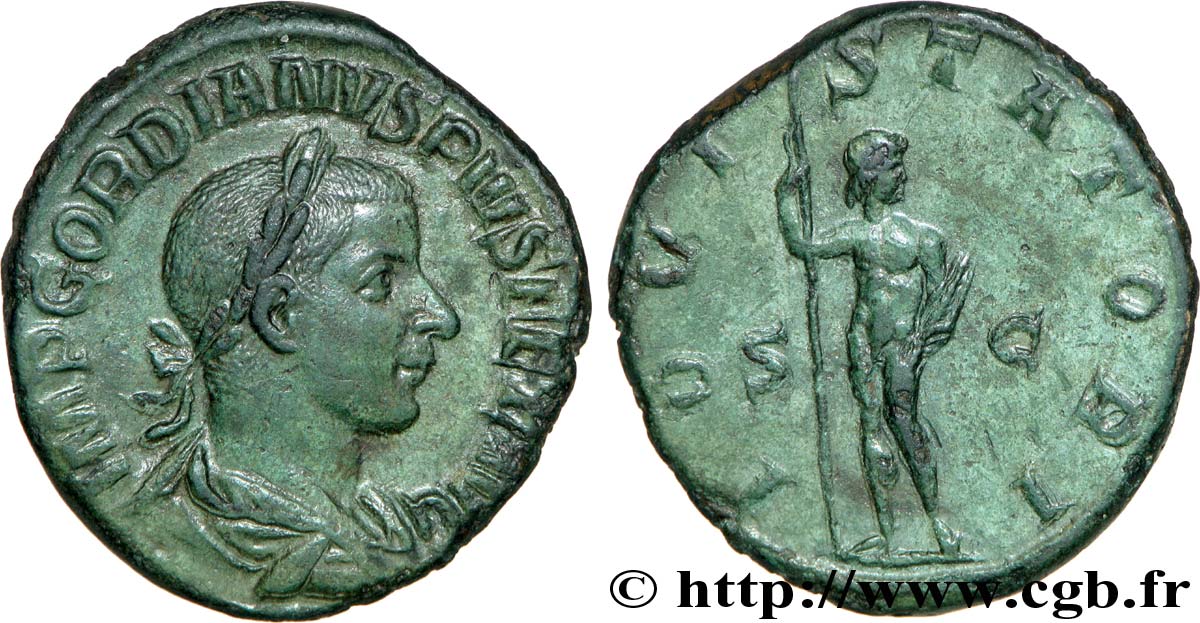 GORDIANUS III Sesterce, (GB, Æ 31) VZ