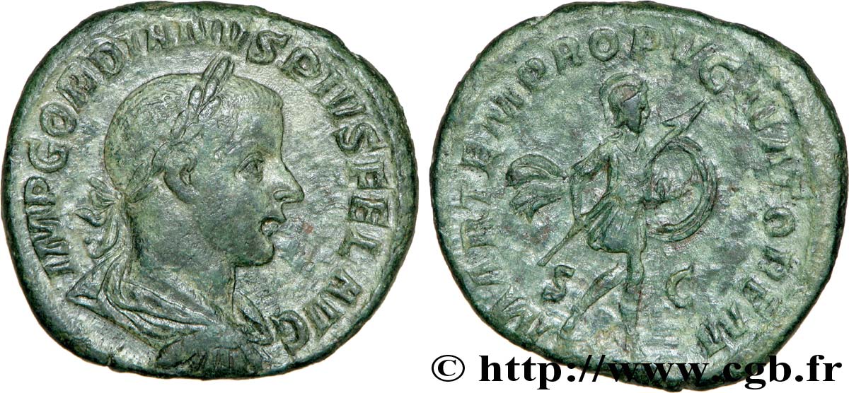 GORDIANO III Sesterce, (GB, Æ 29) q.SPL