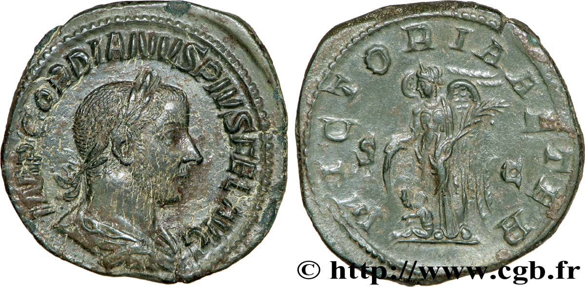 GORDIANO III Sesterce, (GB, Æ 32) AU