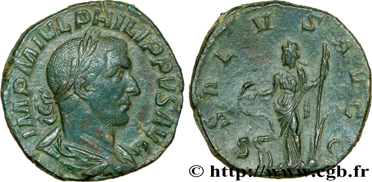 FILIPPO I PADRE Sesterce, (GB, Æ 29) AU