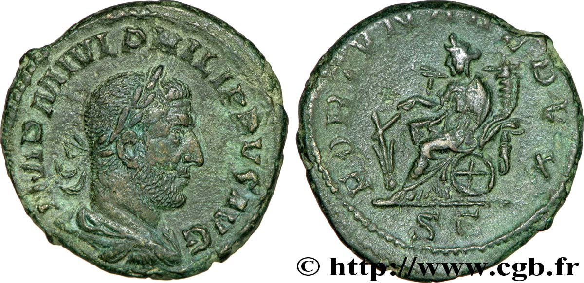 PHILIPPUS I. ARABS As, (MB, Æ 25) fVZ