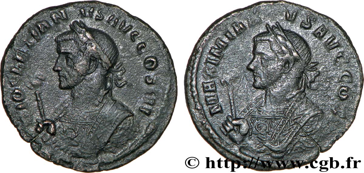 DIOCLETIANVS AND MAXIMIANUS “Denier” ou abschlag d’aureus XF