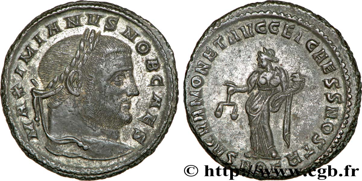 GALERIO Follis ou nummus AU