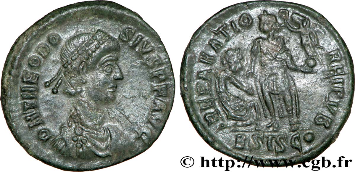 THEODOSIUS I Maiorina pecunia, (Æ 2) fVZ