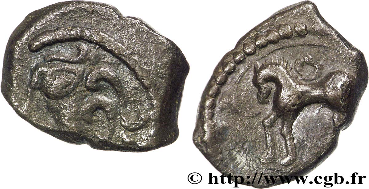 GALLIA - SOUTH WESTERN GAUL - RUTENI (Area of Rodez) Drachme “au cheval” XF/AU