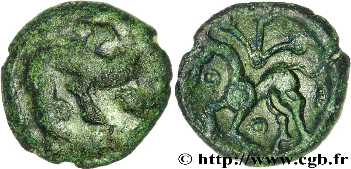 GALLIA BELGICA - AMBIANI (Regione di Amiens) Bronze au sanglier et au cheval, “type des dépôts d’Amiens” MB/SPL