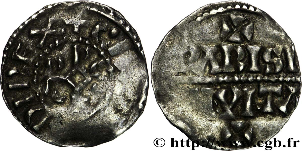 CHARLES THE SIMPLE AND COINAGE IN HIS NAME Denier VF/XF