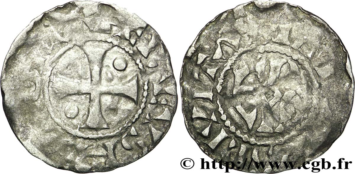 UGO CAPETO Denier c. 987-996 Beauvais q.BB