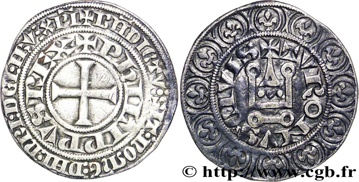 PHILIPP IV  THE FAIR  Gros tournois à l O rond c. 1285-1290  SS