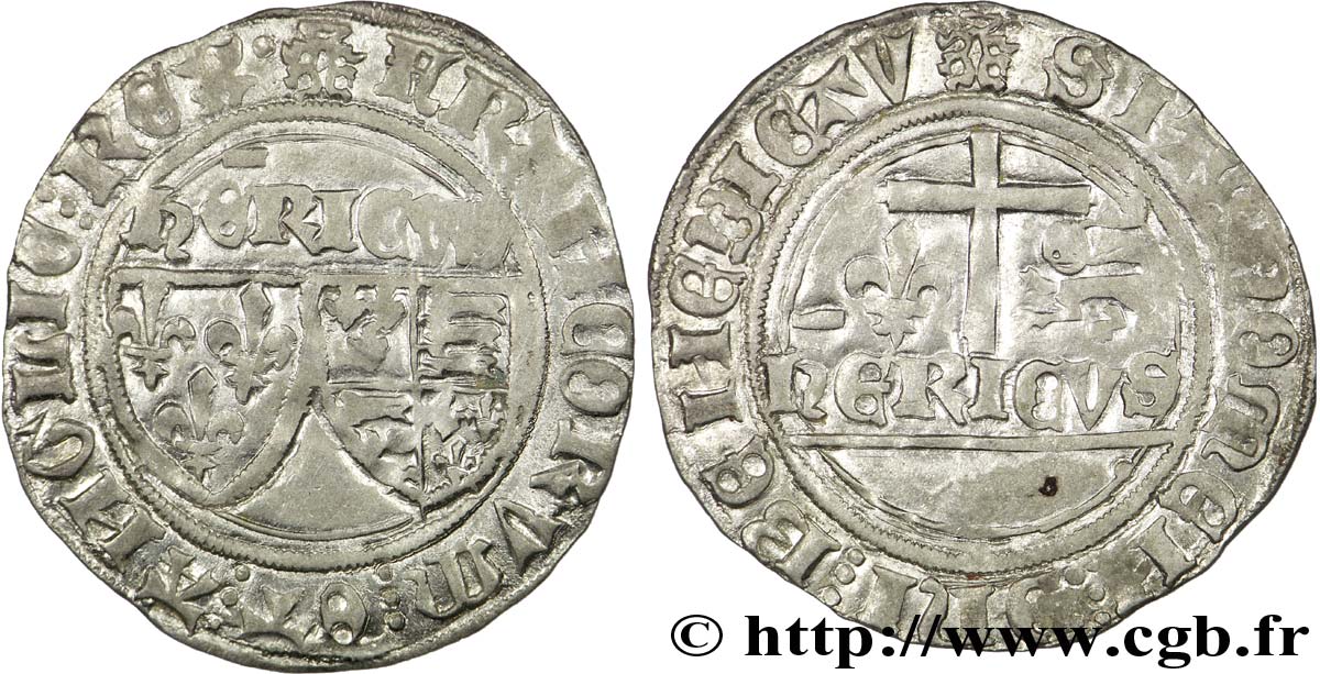 HENRY VI OF LANCASTER Blanc aux écus 23/11/1423 Le Mans AU