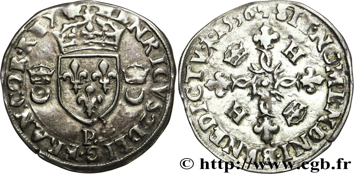 HENRY II Douzain aux croissants 1556 Dijon SS