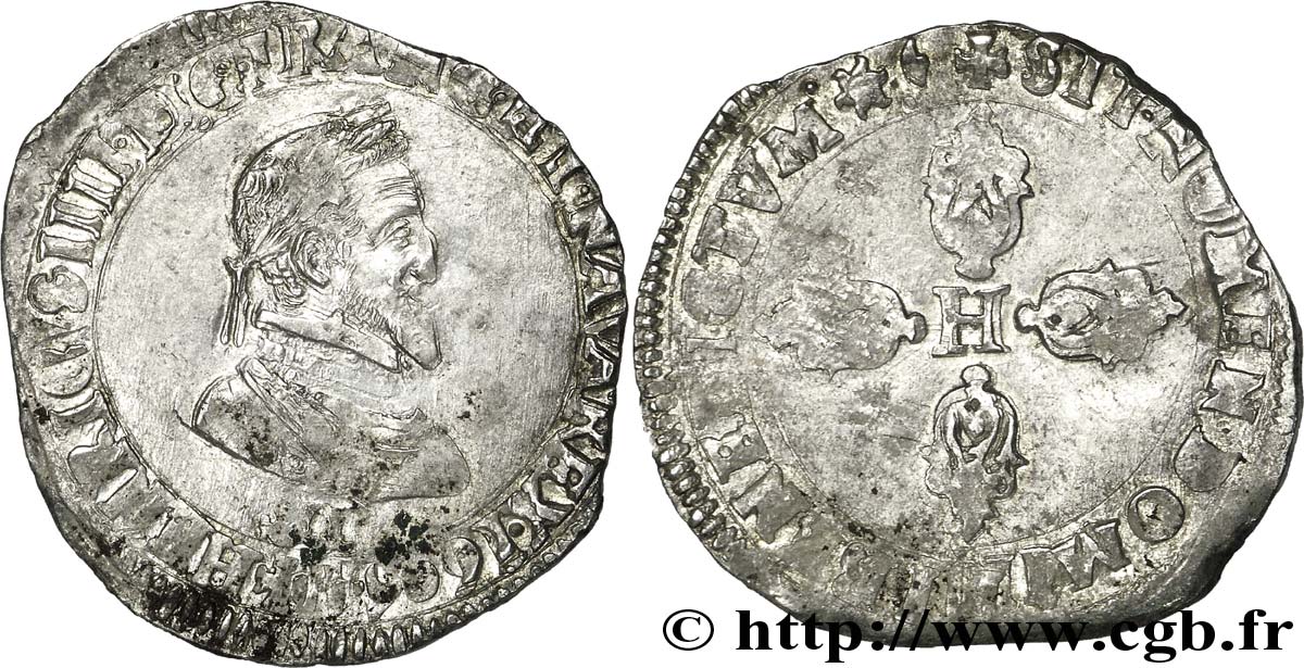 HENRI IV LE GRAND Demi-franc, type d Aix-en-Provence 1604 Aix-en-Provence TTB