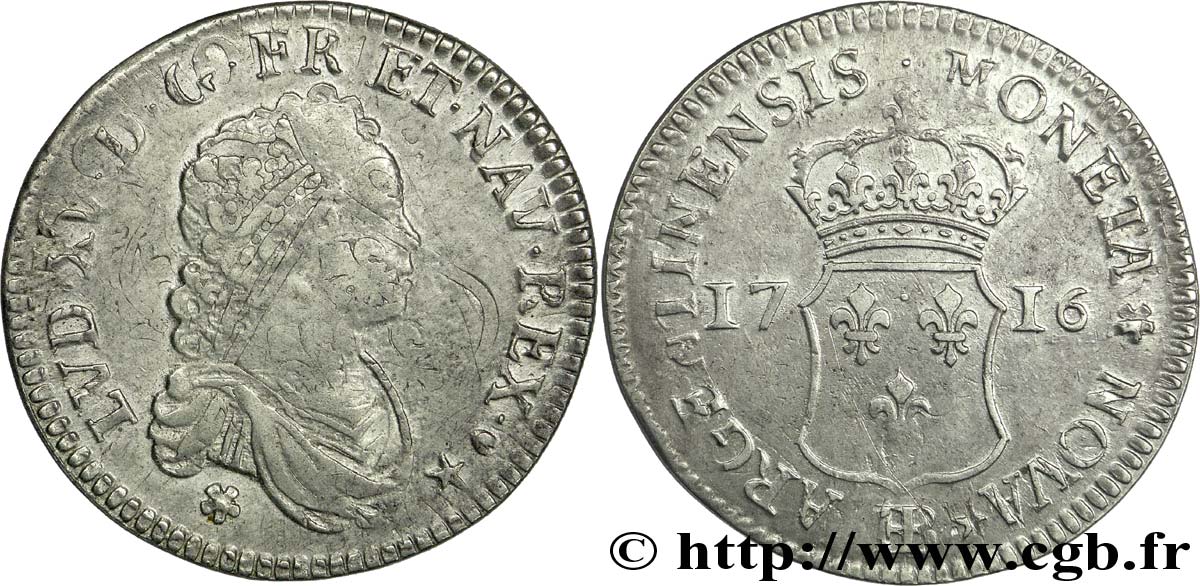 LOUIS XV DIT LE BIEN AIMÉ Quarante sols de Strasbourg 1716 Strasbourg TB+/TTB