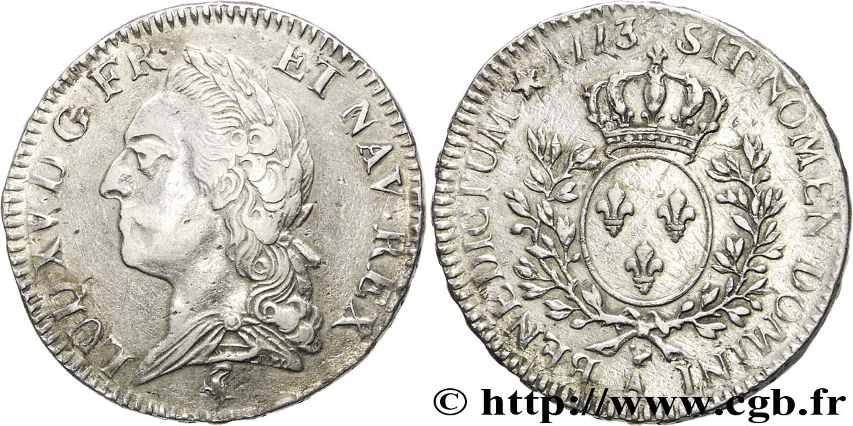 LOUIS XV THE BELOVED Demi-écu dit  à la vieille tête  1773 Paris XF