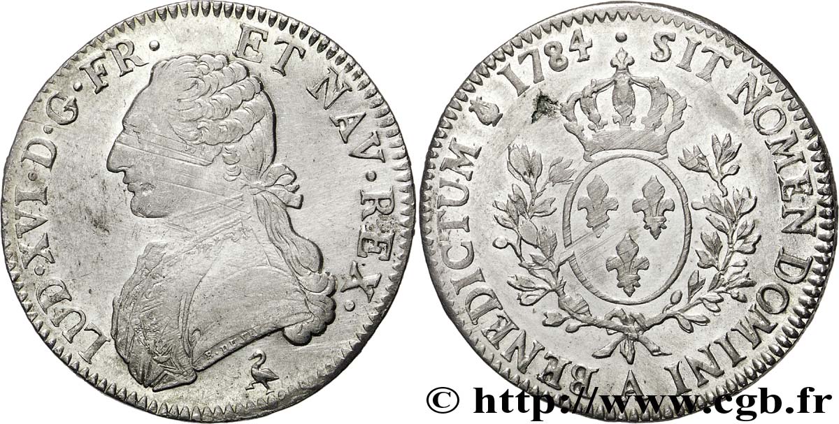 LOUIS XVI Écu dit  aux branches d olivier  1784 Paris SUP