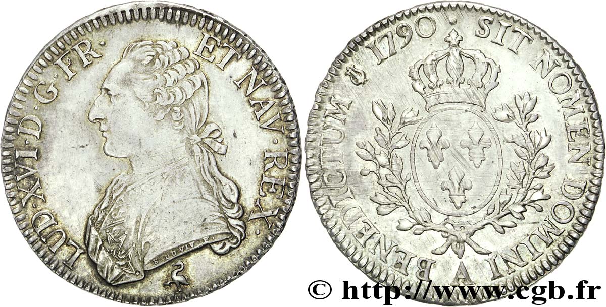 LOUIS XVI Écu dit  aux branches d olivier  1790 Paris TTB+