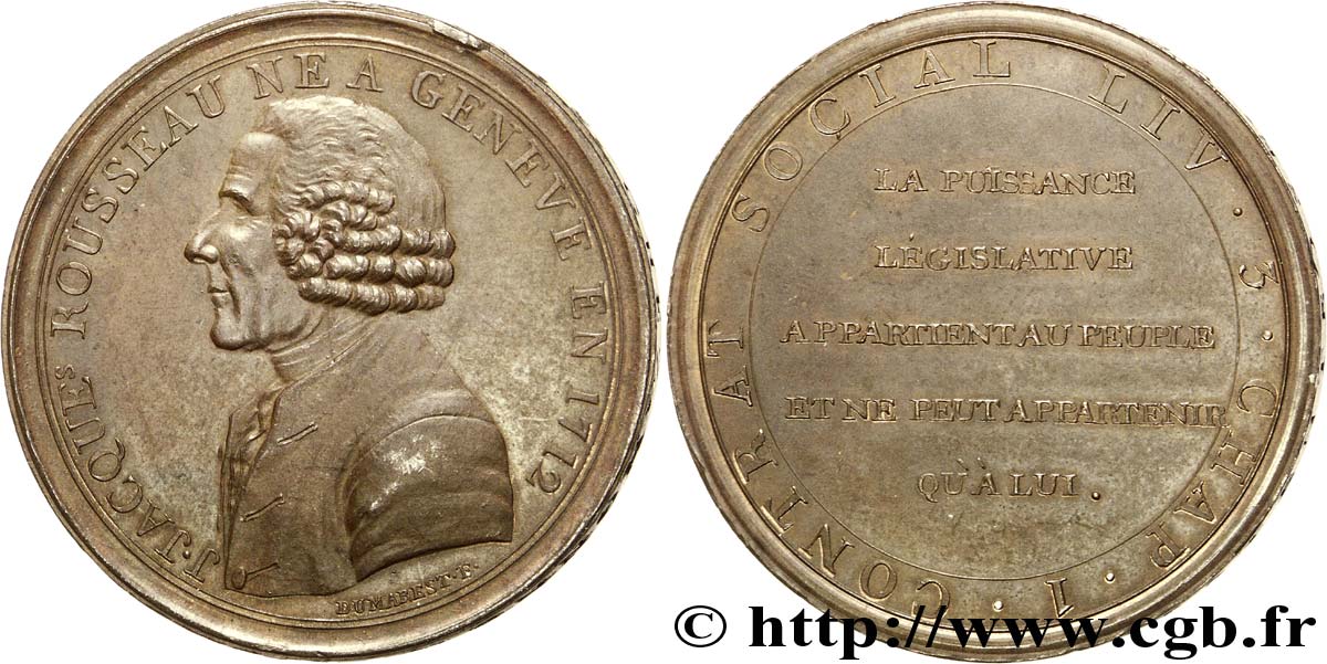 REVOLUTION COINAGE Monneron à l effigie de Jean-Jacques Rousseau n.d.  VZ