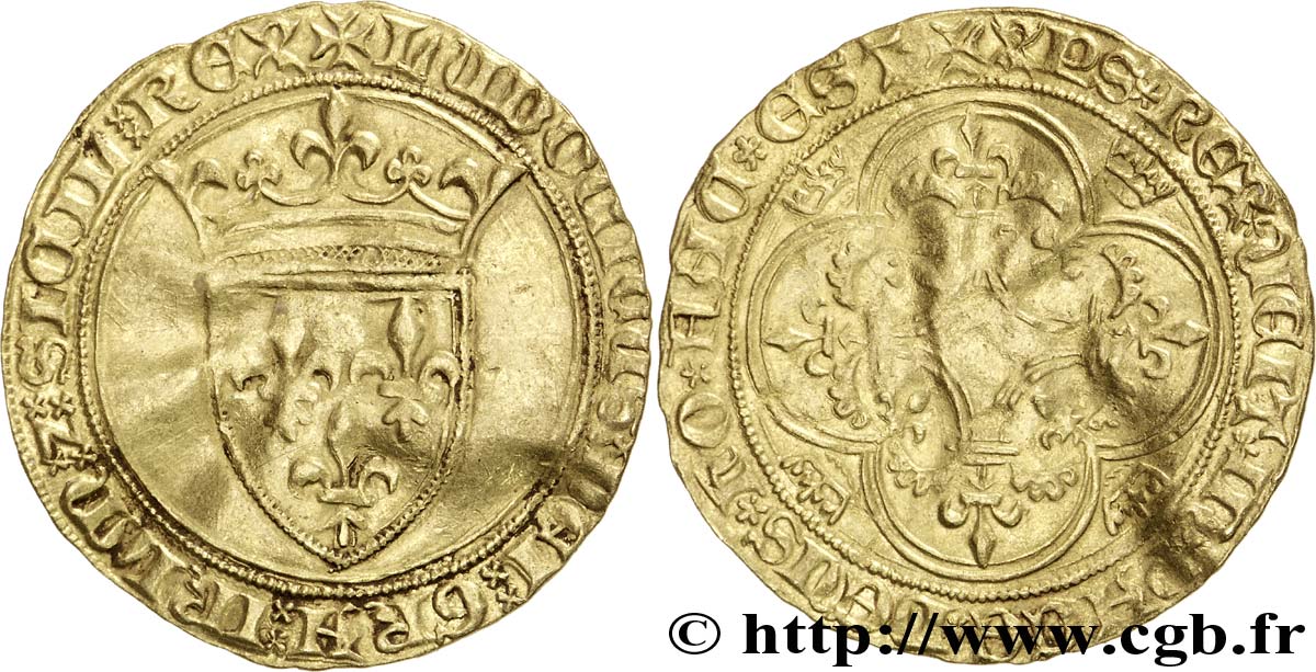 PROVENCE - COUNTY OF PROVENCE - LOUIS OF PROVENCE Écu d’or, 2e type q.BB