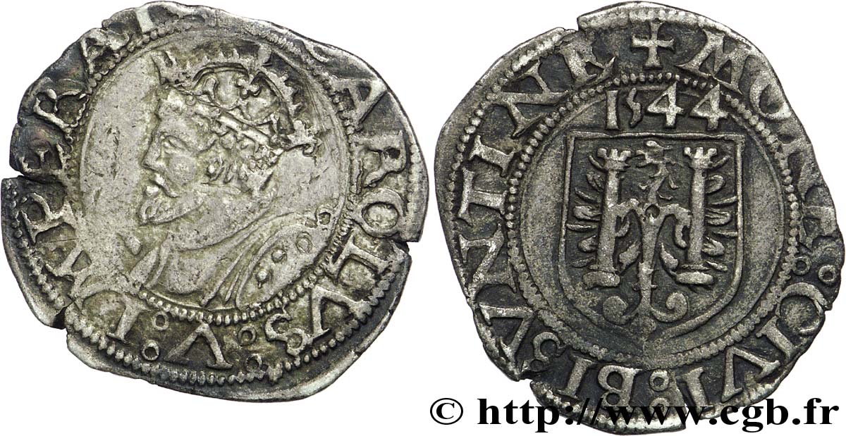 TOWN OF BESANCON - COINAGE STRUCK IN THE NAME OF CHARLES V Carolus XF/AU